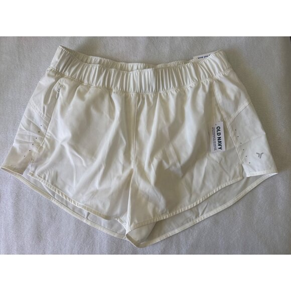 Old Navy NEW size SMALL White Lined Active shorts Quick Dry - Picture 2 of 5